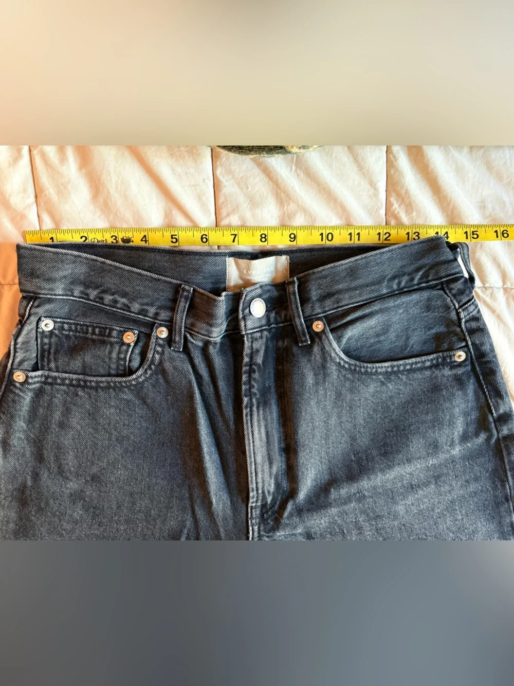 Everlane A Line Black Denim Shorts